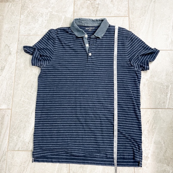 J. Crew Mercantile Navy Striped Outdoor Performance Polo Size Large - Picture 4 of 7
